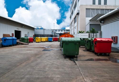 Furniture and household items staged for charity donation during a clearance