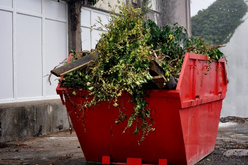 Workers disposing of hazardous materials safely